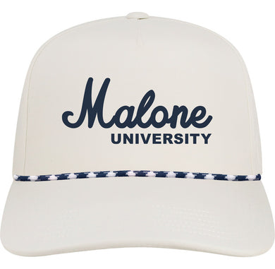 5-Panel Adjustable Hat | White With Blue Rope