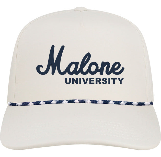 5-Panel Adjustable Hat | White With Blue Rope