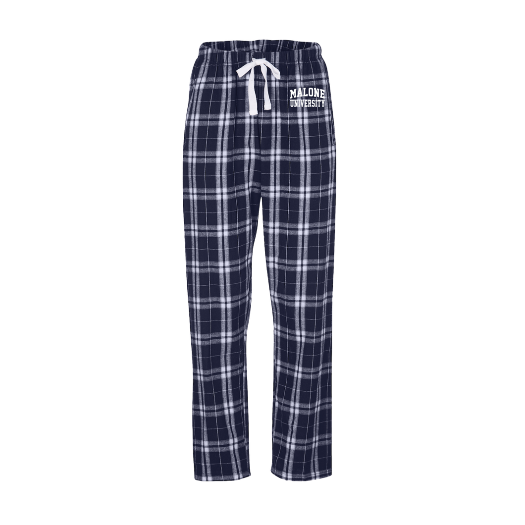 Haley Flannel Pant, Navy Silver Plaid (F24)