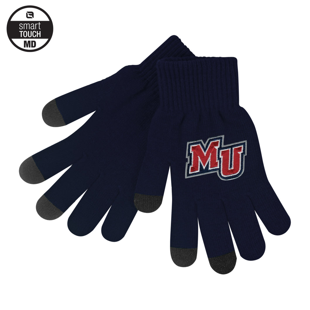 iText Smart Touch Knit Gloves by LogoFit, Navy
