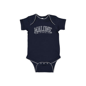 College Infant Baby Rib Bodysuit, Navy/White