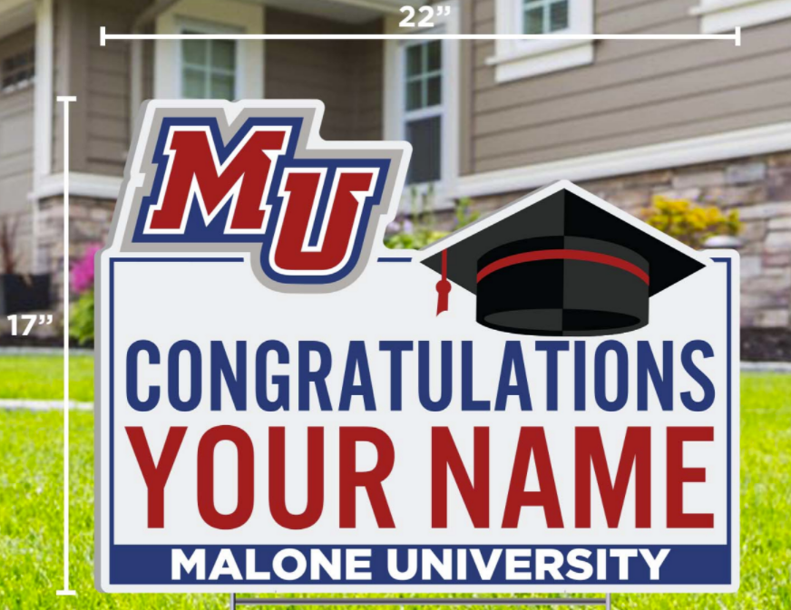Custom Graduation Yard Sign, Congratulations Name – Malone Campus Store