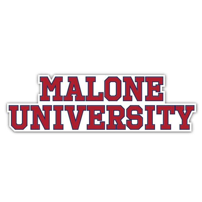 Malone University Stacked Decal - D6